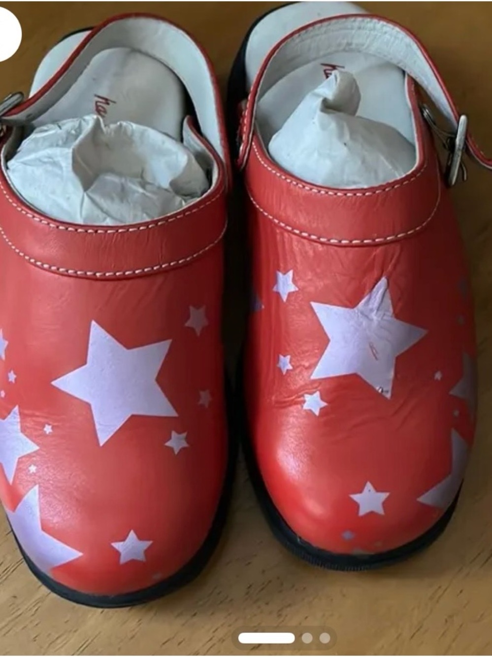 Hanna Andersson Red Leather Star Clogs - Size 30 / 12Y